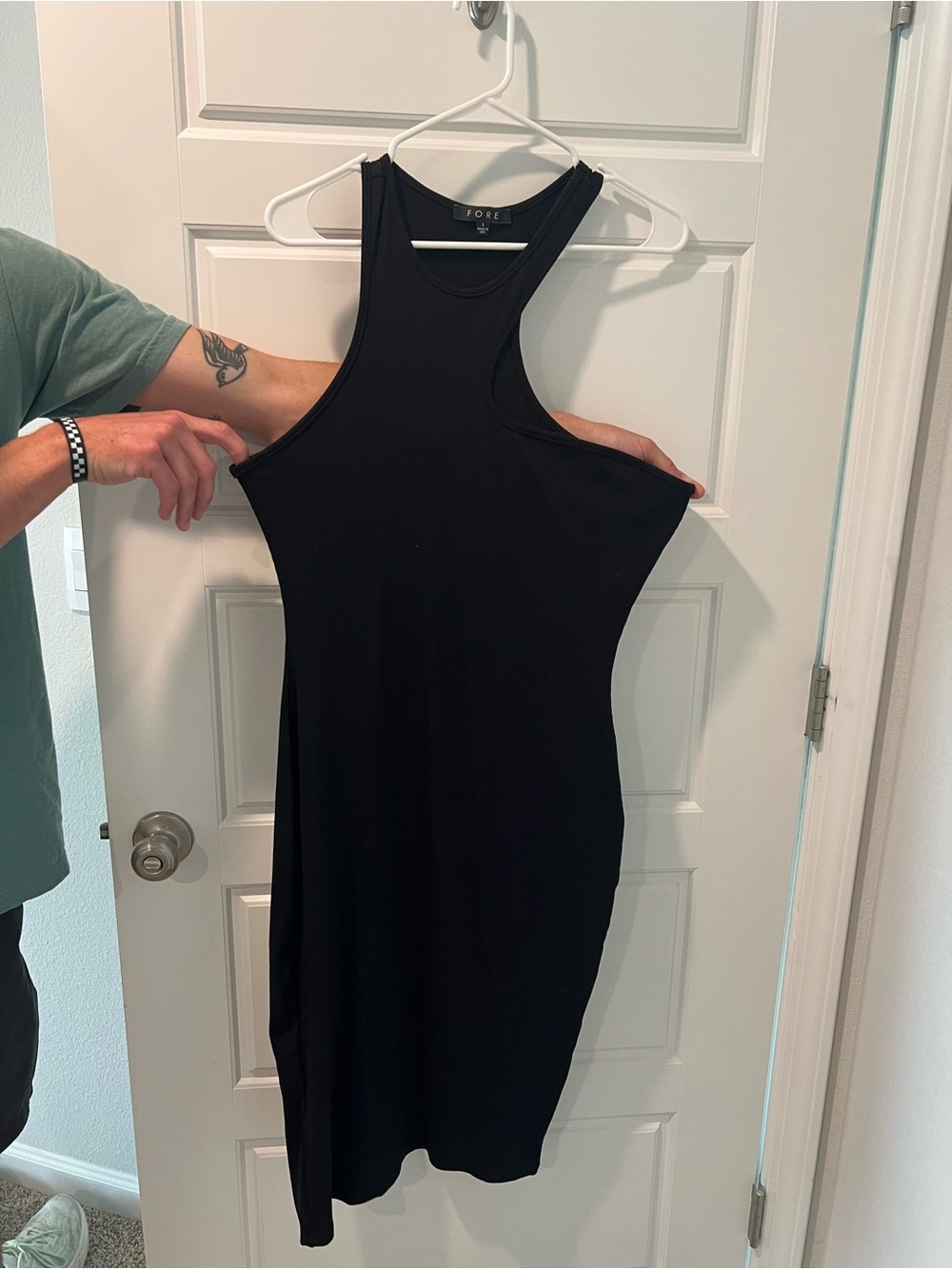 MBlack Racerback Midi Dress with cutout